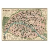 Affiche vintage plan de Paris et ses monuments