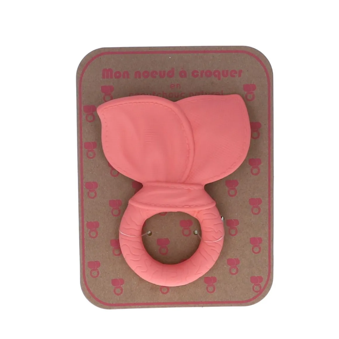 Anneau de dentition nœud ruban rose