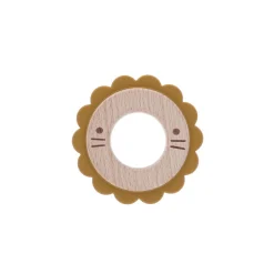 Anneau dentaire Lion jaune moutarde