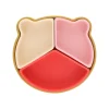 Assiette à compartiments en silicone rose