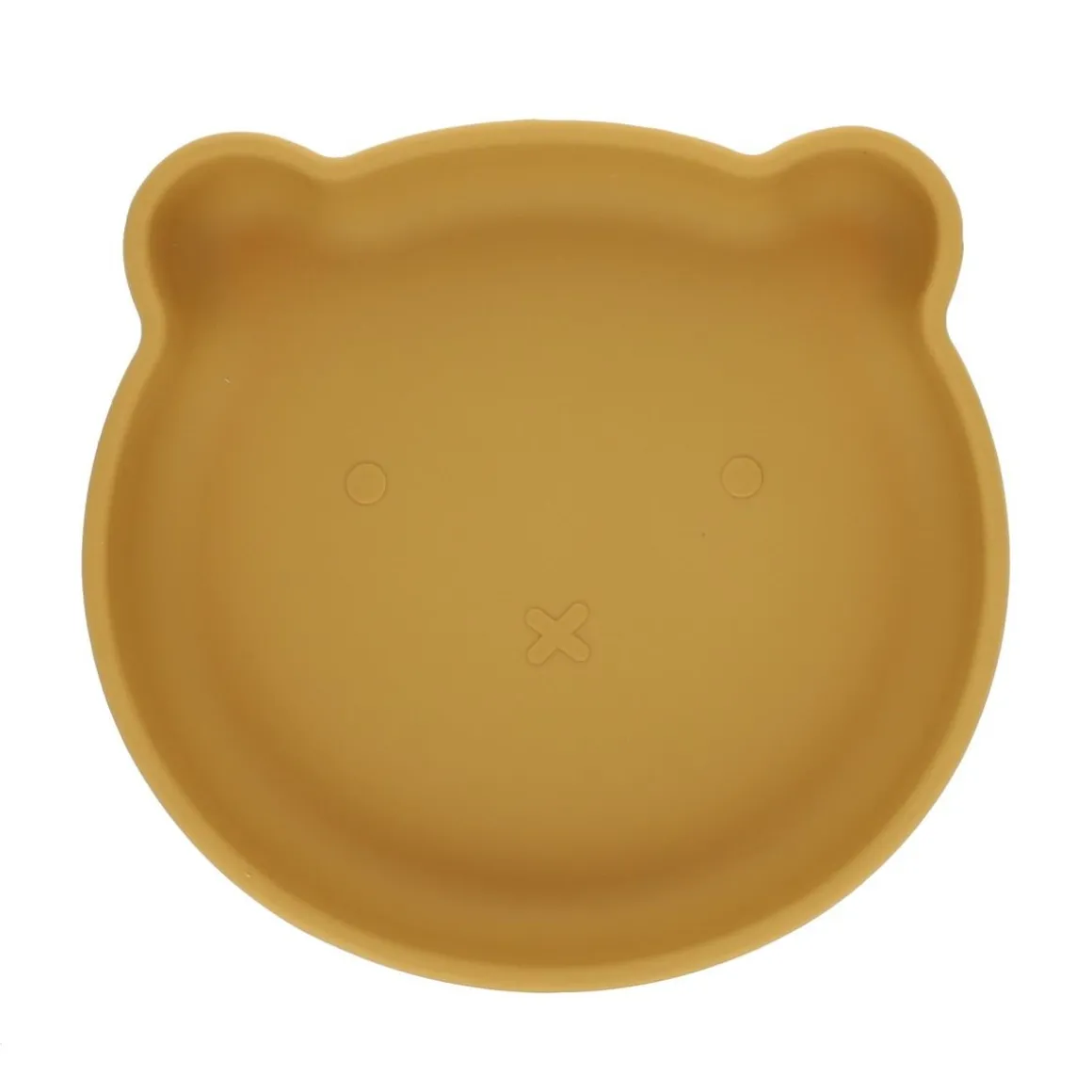 Assiette à compartiments en silicone écru et rose