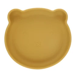 Assiette à compartiments en silicone rose