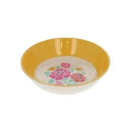 Assiette creuse en mélamine à fleurs jaunes Datcha