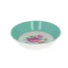 Assiette creuse en mélamine à fleurs turquoises Datcha