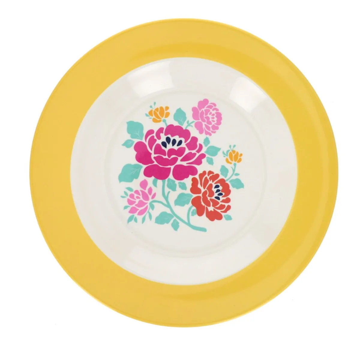 Assiette en mélamine à fleurs jaunes Datcha