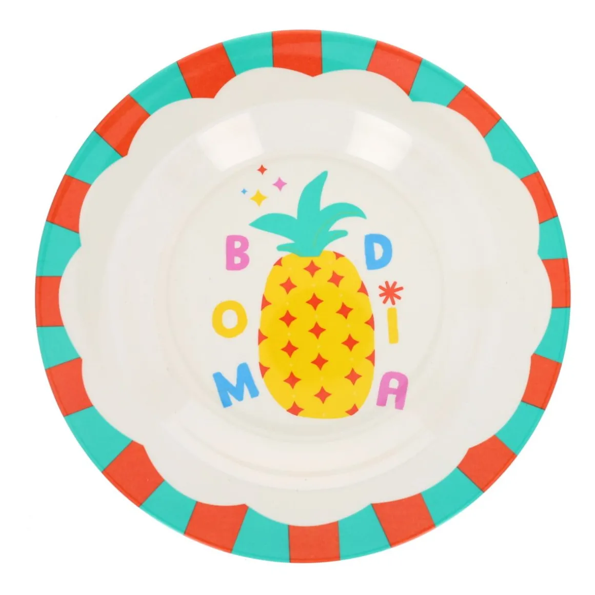 Assiette en mélamine Bom Dia ananas - Copacabana party !