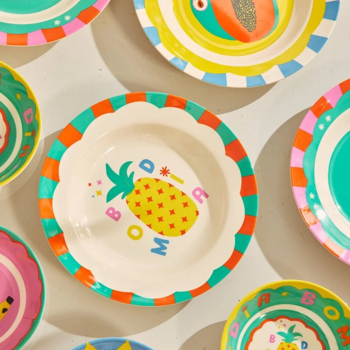 Assiette en mélamine Bom Dia ananas - Copacabana party !