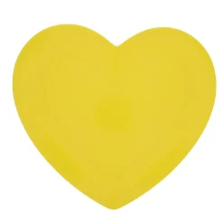 Assiette en mélamine cœur jaune