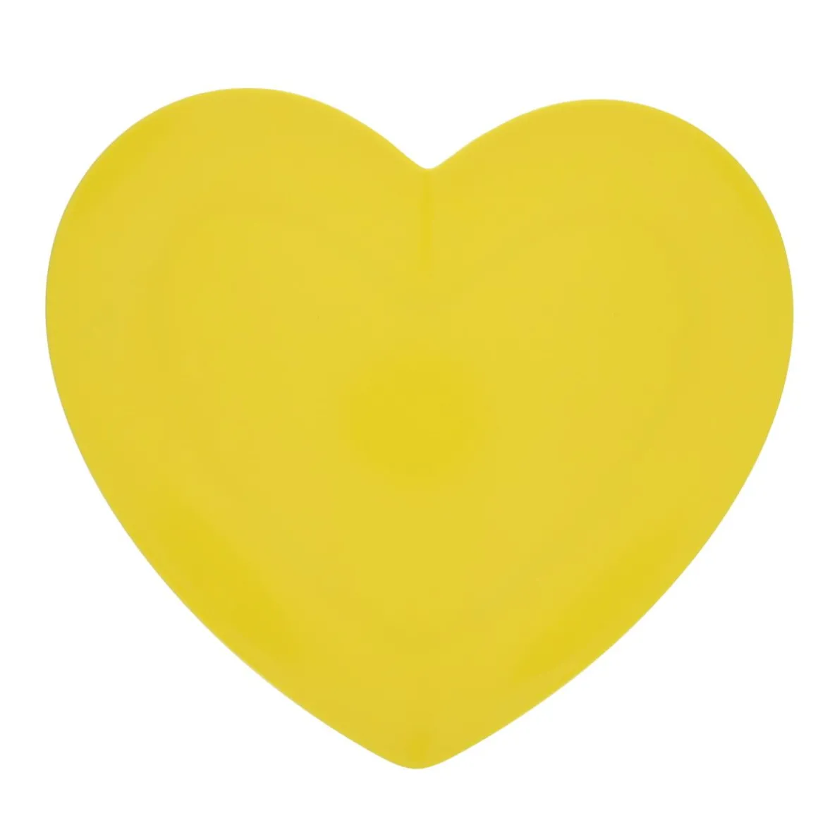 Assiette en mélamine cœur jaune