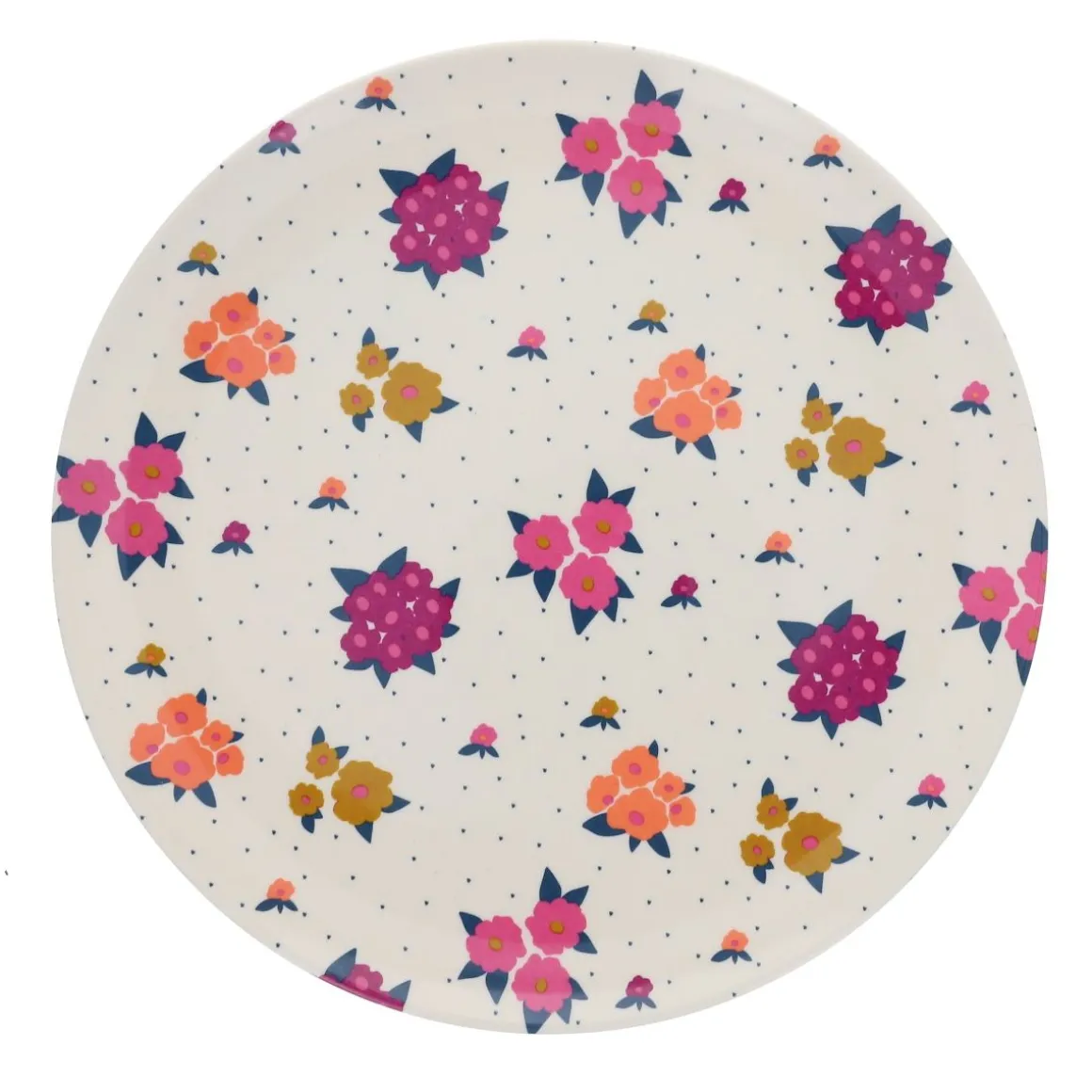 Assiette en mélamine fleurs - La vie en rose