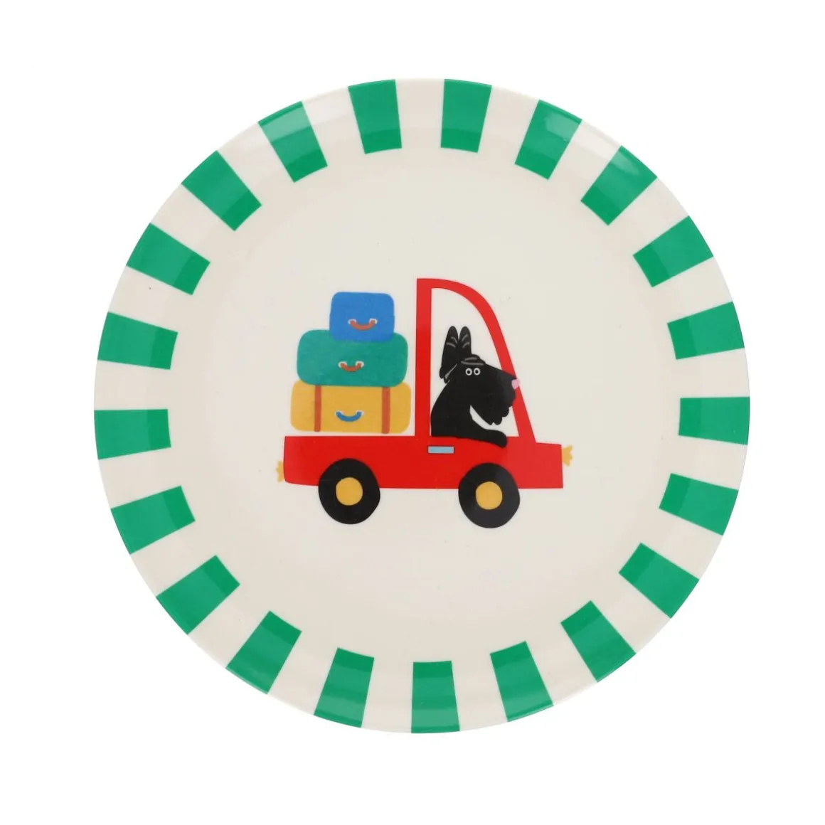 Assiette en mélamine véhicules et chiens - Croquette