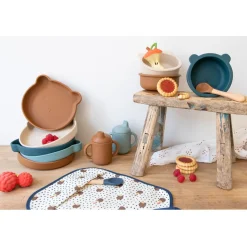 Assiette ours silicone camel