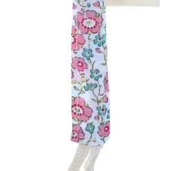 Attache tétine cœur fleurs roses