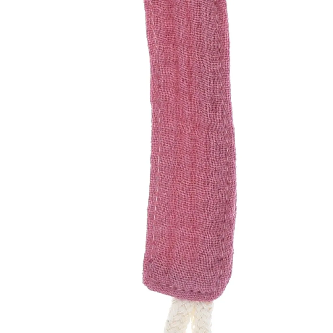 Attache tétine cœur gaze de coton rose