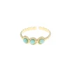 Bague dorée 3 pierres Calcédoine aqua