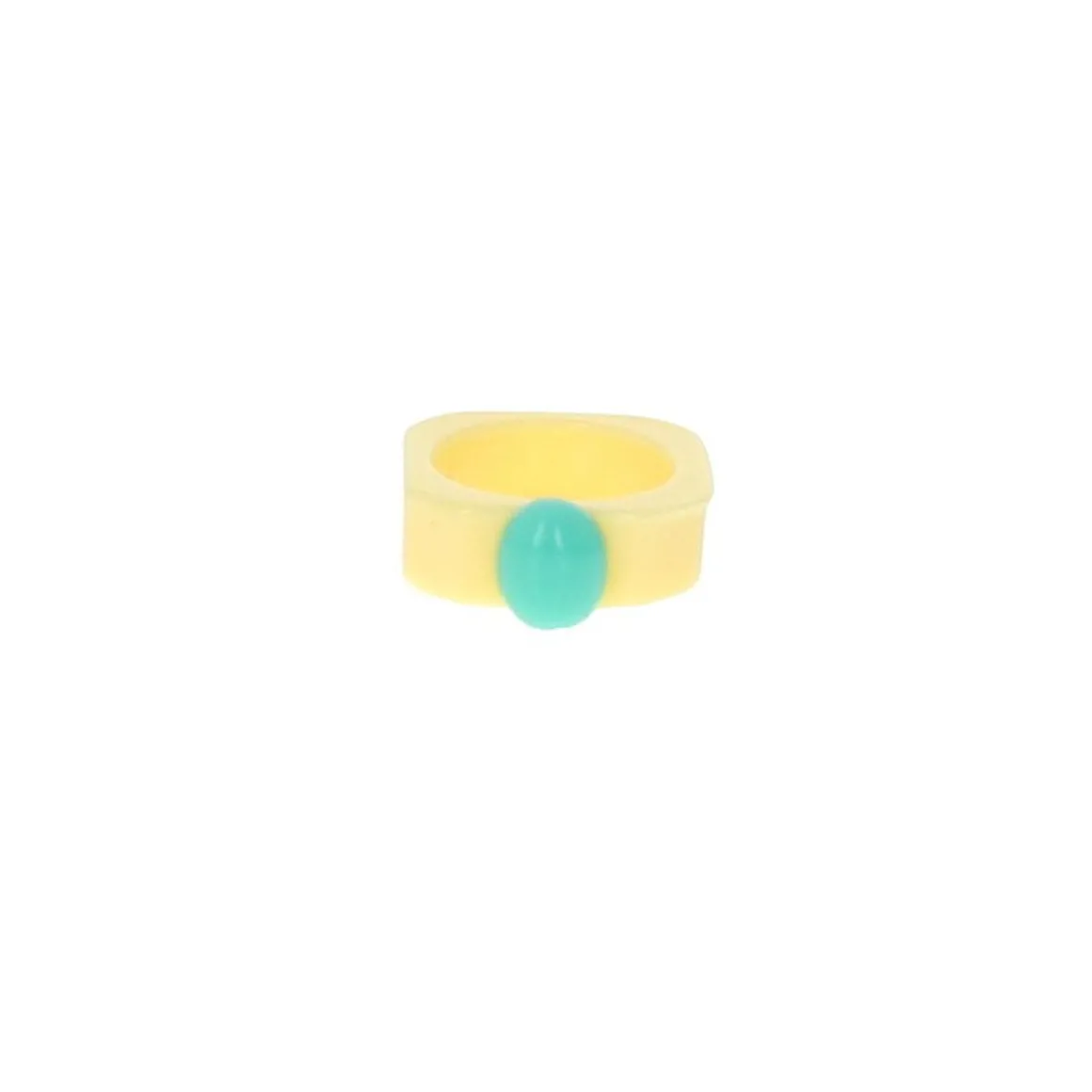 Bague pastel jaune et bleu