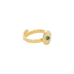 Bague Soleil Acier Doré