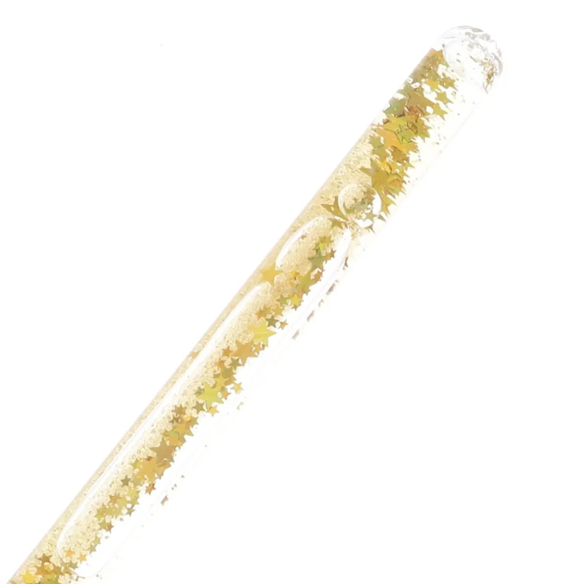 Baguette magique à paillettes liquide dorées