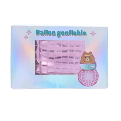 Ballon gonflable à facettes rose 22 cm