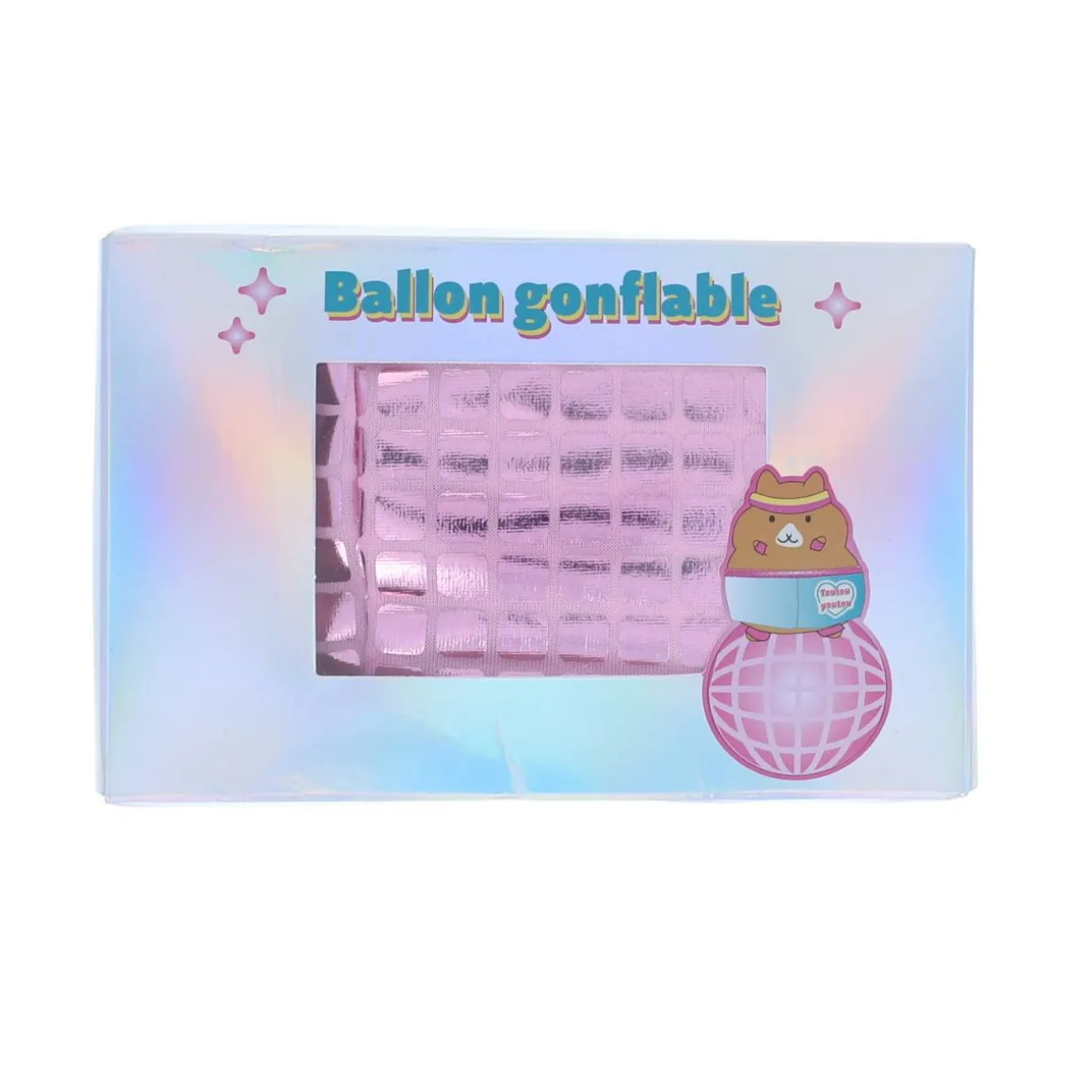 Ballon gonflable à facettes rose 22 cm