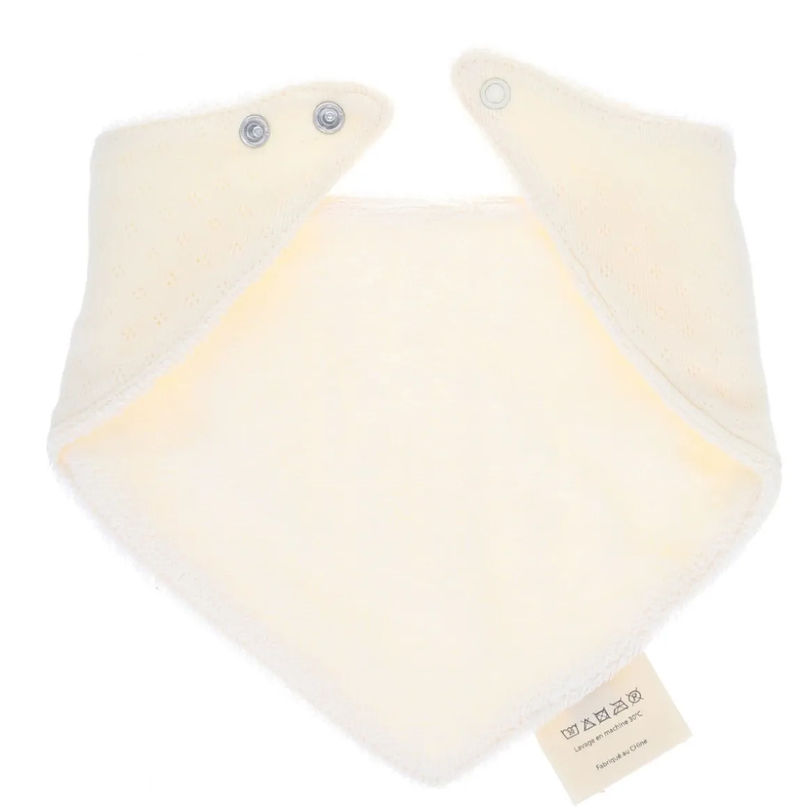 Bavoir bandana crème pointelle