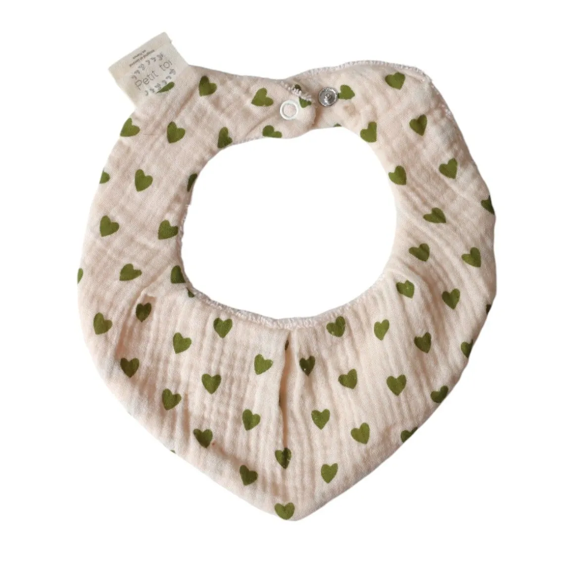 Bavoir bandana éponge cœurs - Bébé Highland