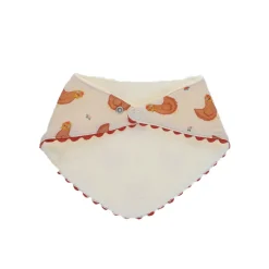 Bavoir bandana éponge poules - La petite poule rousse