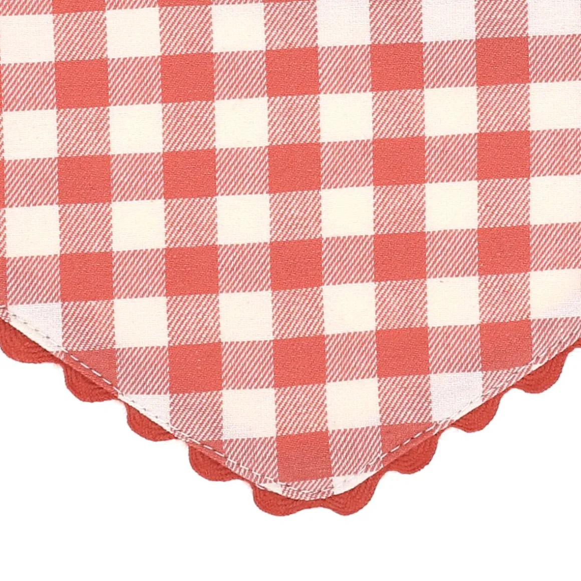 Bavoir bandana éponge vichy - La petite poule rousse