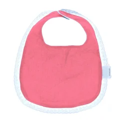 Bavoir dentelle corail