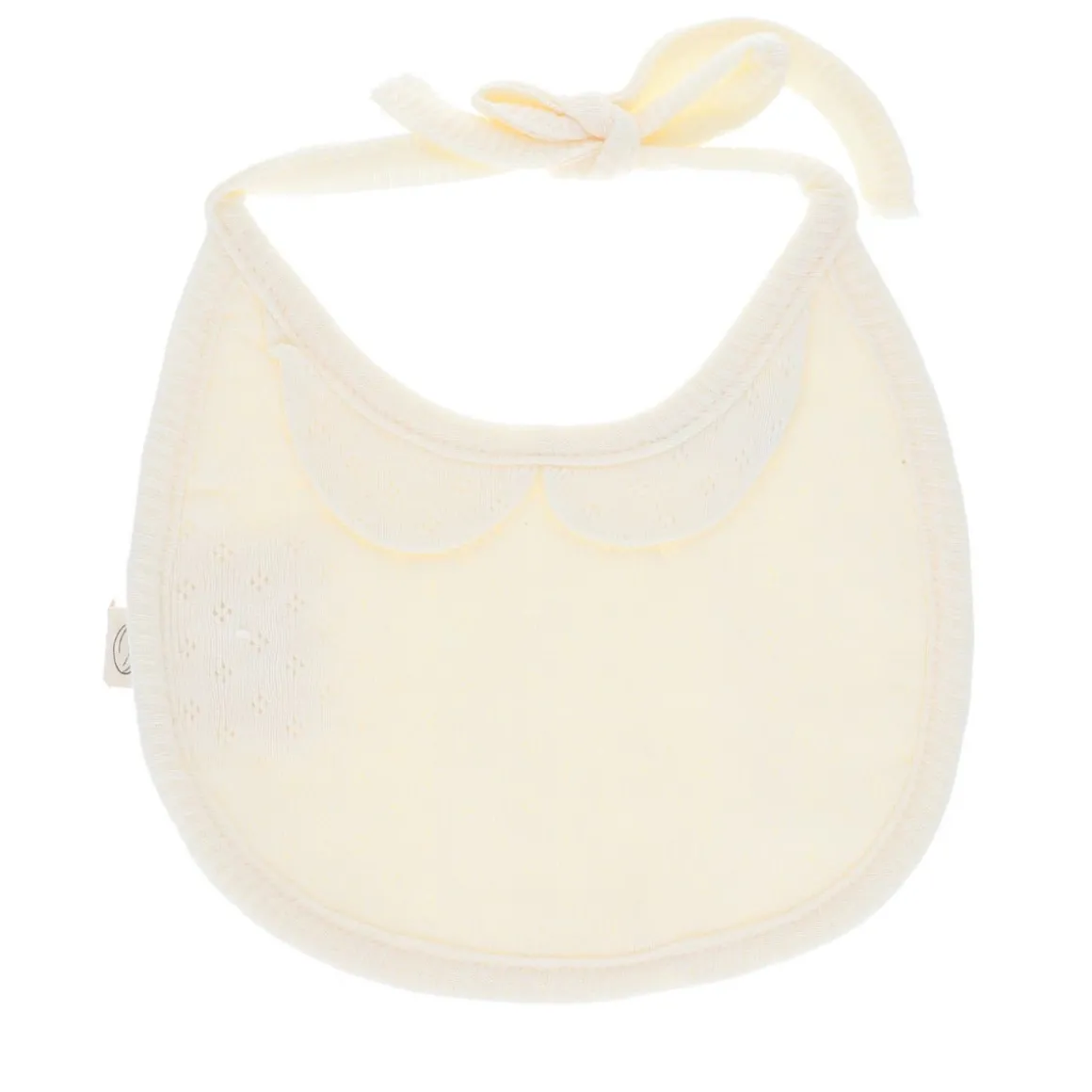 Bavoir rond crème col pointelle