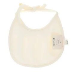 Bavoir rond crème col pointelle