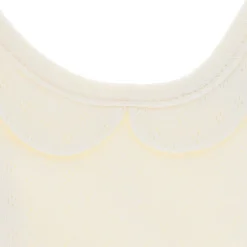 Bavoir rond crème col pointelle