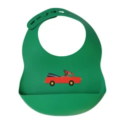 Bavoir silicone vert véhicule et chien - Croquette