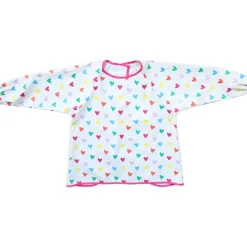 Bavoir tablier manches longues multicœurs 3-5 ans