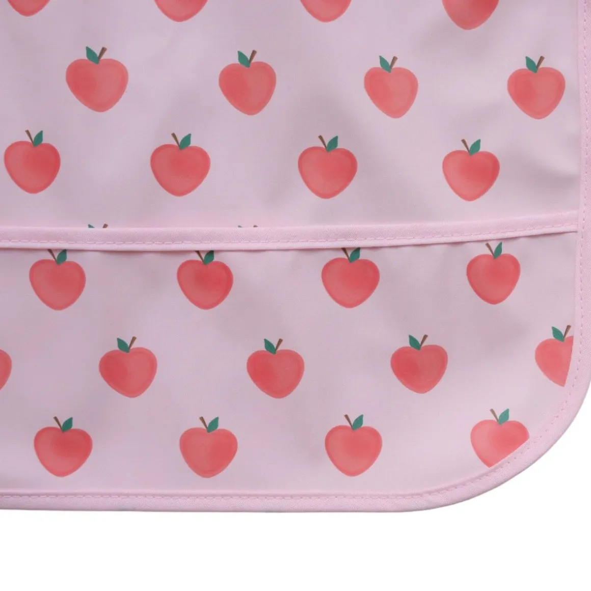 Bavoir tablier manches longues pommes roses 1-3 ans - Dans mon jardin