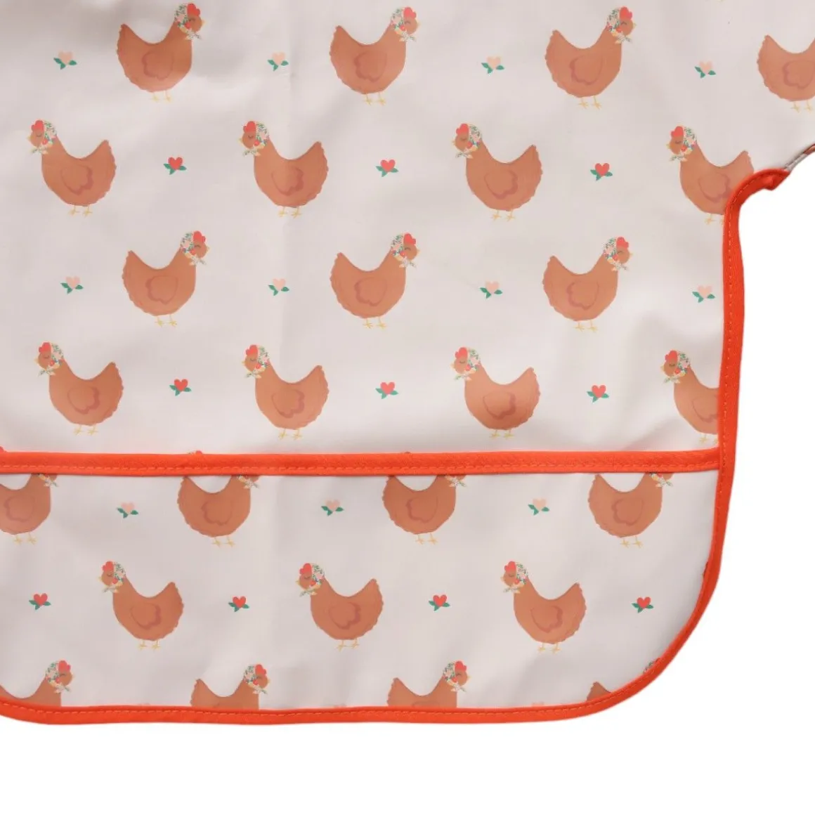 Bavoir tablier manches longues 1-3 ans - La petite poule rousse