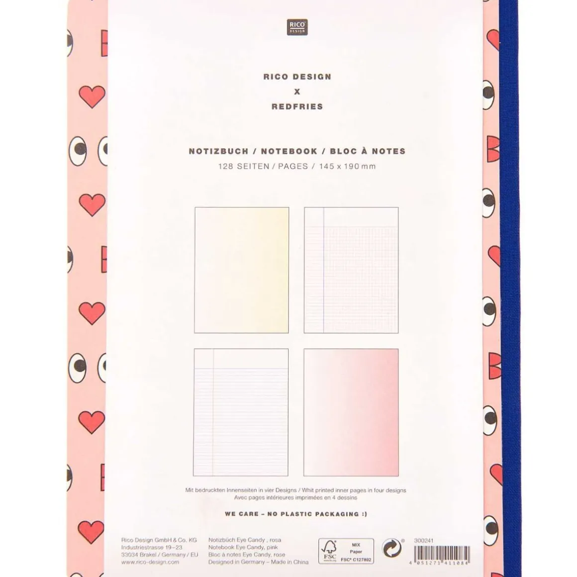 Bloc notes eye candy rose