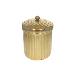 Boite ronde striée dorée - Grand modèle