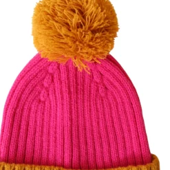 Bonnet enfant rose et moutarde - La vie en rose