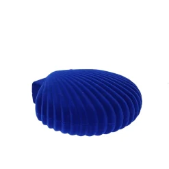 Boîte à bijoux velours grand coquillage bleu