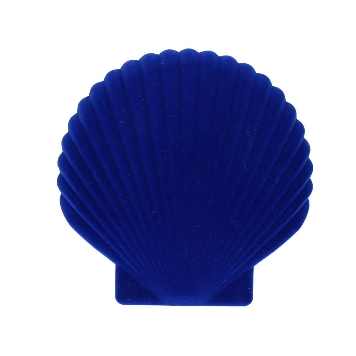 Boîte à bijoux velours grand coquillage bleu