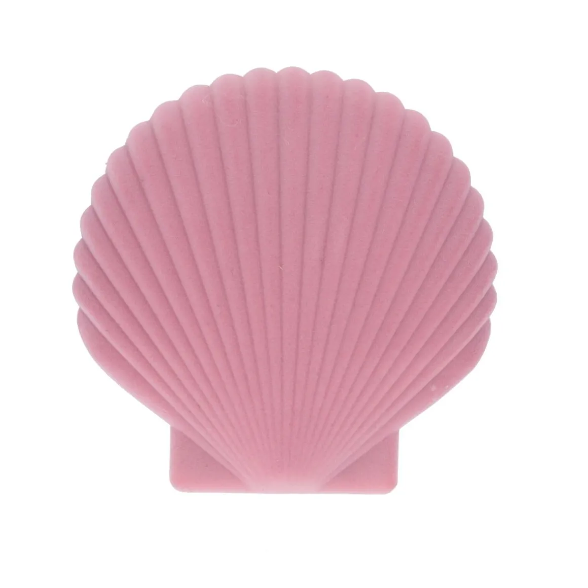 Boîte à bijoux velours grand coquillage rose