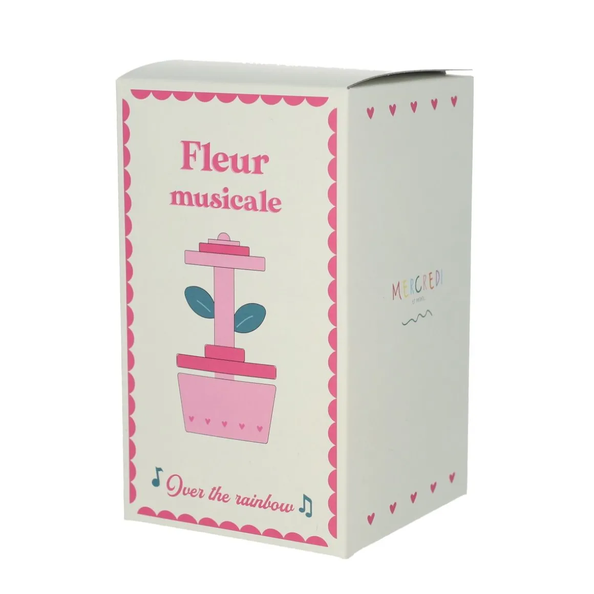 Boîte à musique fleur rose