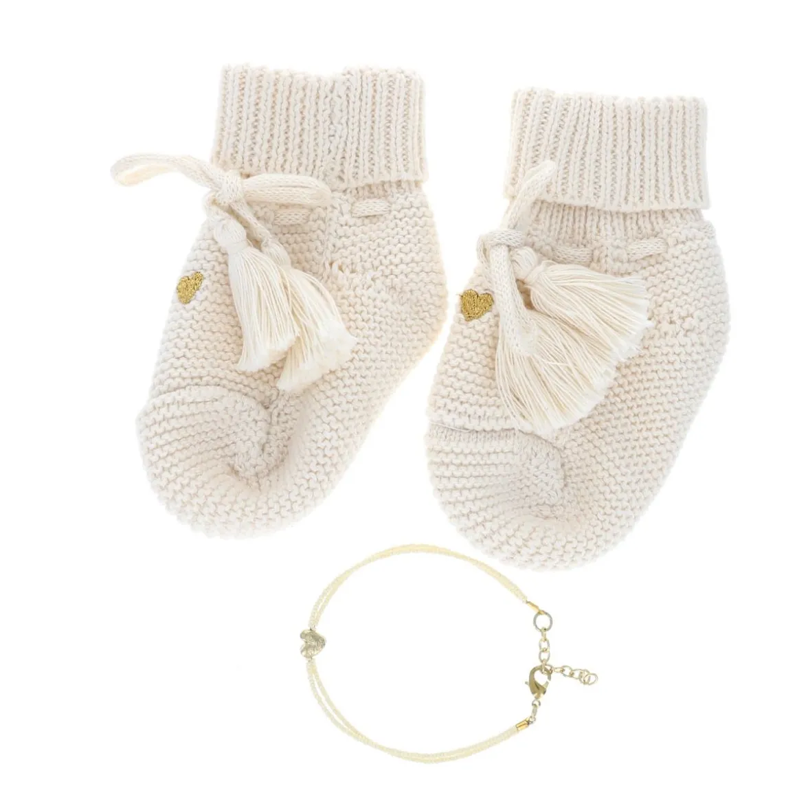 Boîte coffret naissance chaussons et bracelet