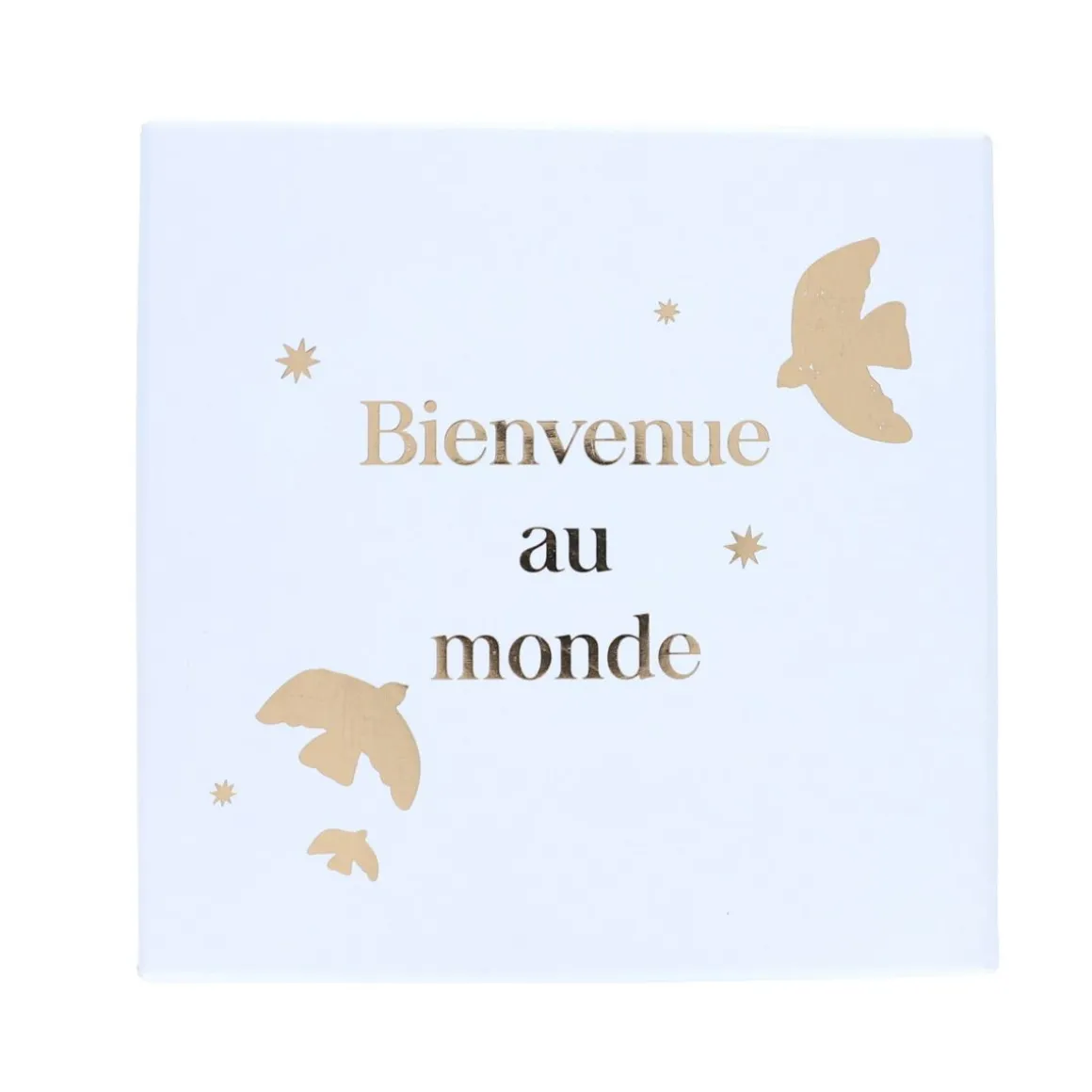 Boîte coffret naissance chaussons et bracelet