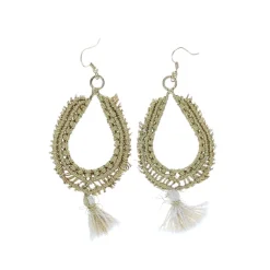 Boucle d'oreille doré et écru