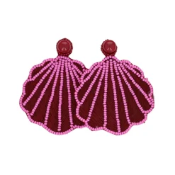 Boucles d'oreilles en perles coquillage rose - Procida
