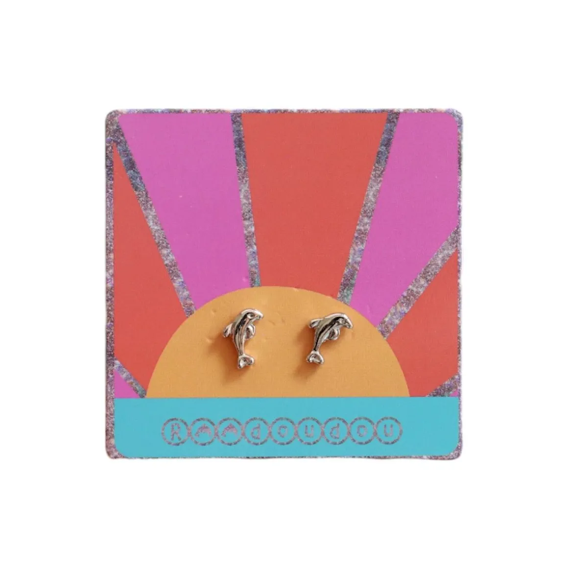 Boucles d'oreilles enfant puces dauphins - Dolphin Queen