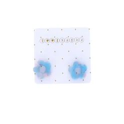 Boucles d'oreilles fleurs bleues