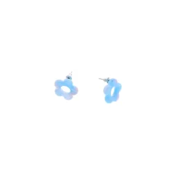 Boucles d'oreilles fleurs bleues